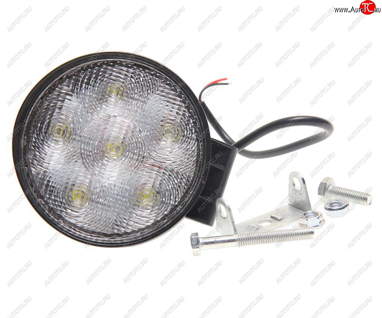 1 099 р. Фара рабочего света круглая 115х115x38мм 18Вт (6 LED) IP68 рассеянный свет (Flood) 12-24V MEGAPOWER MEGAPOWER 370-30-005  с доставкой в г. Кемерово