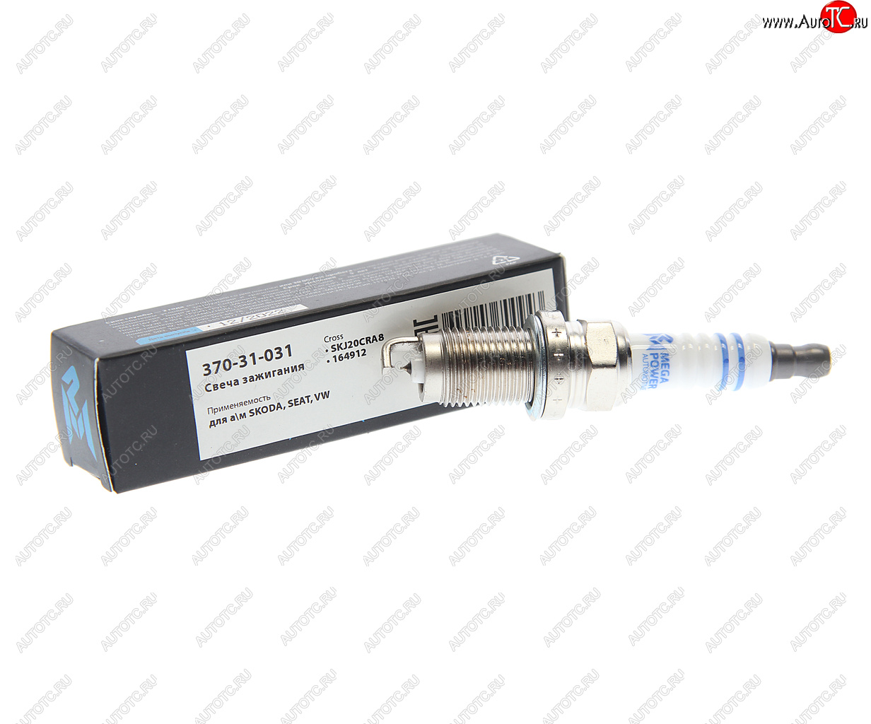 529 р. Свеча зажигания AUDI A3 (07-) (1.4) VW Golf (07-) (1.4),Touran (06-),Tiguan (07-) (1шт.) MEGAPOWER MEGAPOWER 370-31-031  с доставкой в г. Кемерово