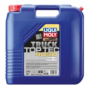 20 849 р. Масло дизельное TOP TEC Truck 4050 10W40 синт.20л LIQUI MOLY LIQUI MOLY 3794  с доставкой в г. Кемерово. Увеличить фотографию 1