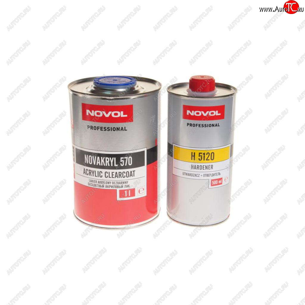 3 499 р. Лак акриловый NOVAKRYL 570 MS 2+1 1л c отвердителем H5120 0.5л NOVOL NOVOL 38071  с доставкой в г. Кемерово