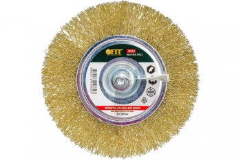 189 р. Кордщетка для дрели дисковая 100мм витая латунь FIT FIT 38510  с доставкой в г. Кемерово. Увеличить фотографию 3