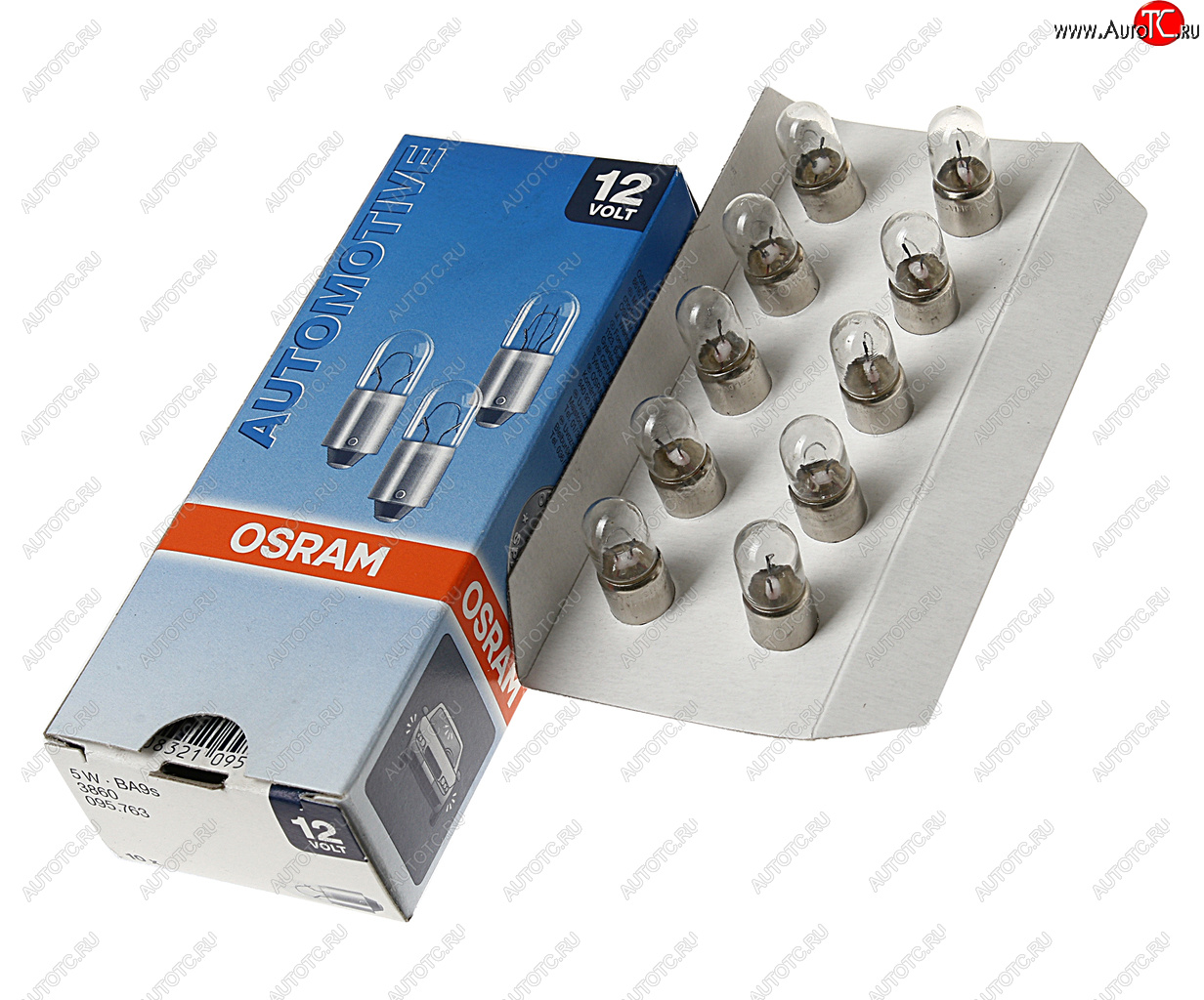 84 р. Лампа 12V 5W BA9s OSRAM OSRAM 3860  с доставкой в г. Кемерово