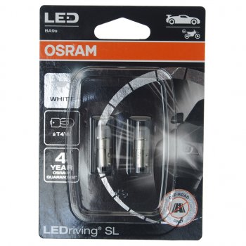 1 469 р. Лампа светодиодная 12V T4W BA9s 6000K блистер (2шт.) OSRAM OSRAM 3893dwp-2бл OSRAM 3893dwp-2бл  с доставкой в г. Кемерово. Увеличить фотографию 1