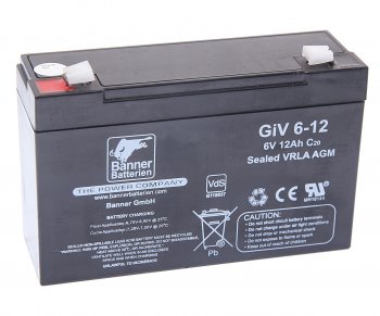 2 699 р. Аккумулятор BANNER GIV 12Ач BANNER 3ст12 giv 06-12  с доставкой в г. Кемерово. Увеличить фотографию 1