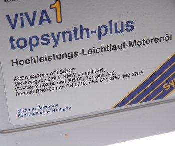 5 749 р. Масло моторное VIVA 1 TOPSYNTH Plus 5W40 синт.4л SRS SRS 4033885001615  с доставкой в г. Кемерово. Увеличить фотографию 2