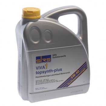 5 749 р. Масло моторное VIVA 1 TOPSYNTH Plus 5W40 синт.4л SRS SRS 4033885001615  с доставкой в г. Кемерово. Увеличить фотографию 1