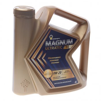 3 199 р. Масло моторное MAGNUM Ultratec FE 0W20 SNGF-5 синт.4л РОСНЕФТЬ РОСНЕФТЬ 40802342  с доставкой в г. Кемерово. Увеличить фотографию 1