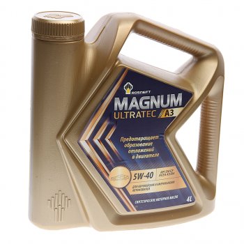 2 559 р. Масло моторное MAGNUM Ultratec А3 5W40 SNCFA3B4 синт.4л РОСНЕФТЬ РОСНЕФТЬ 40816442  с доставкой в г. Кемерово. Увеличить фотографию 1