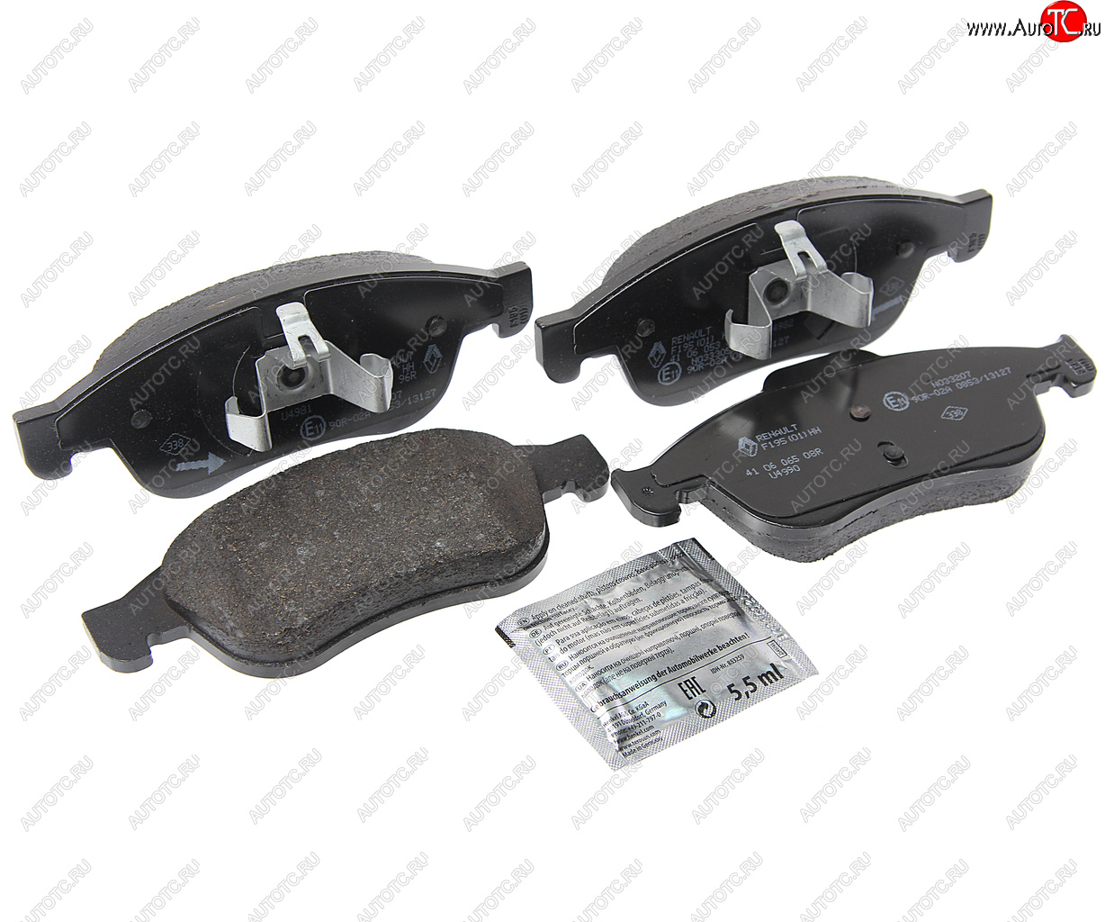 12 449 р. Колодки тормозные RENAULT Duster (10-),Megane (10-) передние (4шт.) OE RENAULT 410a12582r  с доставкой в г. Кемерово