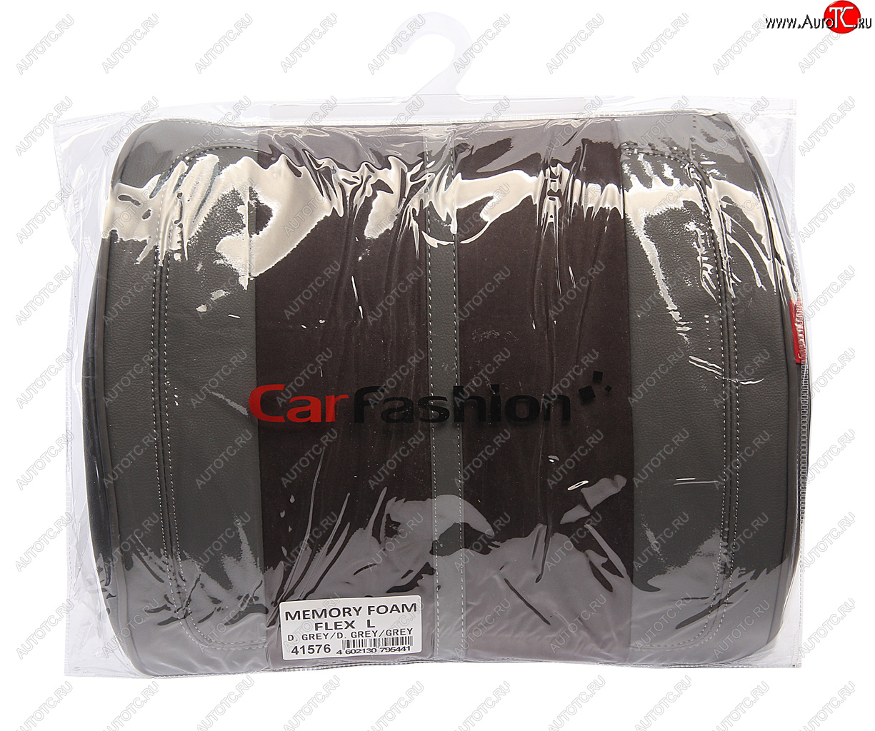 1 699 р. Подушка поясничная экокожа-велюр т.серая-серая Flex L CARFASHION CARFASHION 41576  с доставкой в г. Кемерово