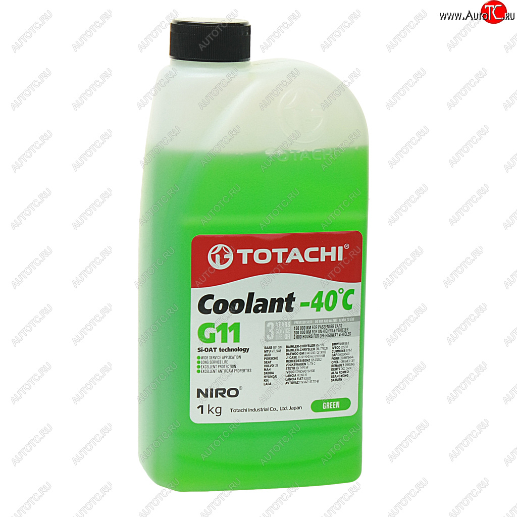 267 р. Антифриз зеленый -40C 1кг G11 NIRO Coolant TOTACHI TOTACHI 43201  с доставкой в г. Кемерово
