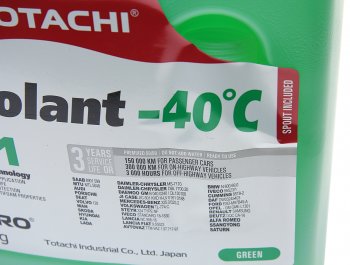 1 139 р. Антифриз зеленый -40C 5кг G11 NIRO Coolant TOTACHI TOTACHI 43205  с доставкой в г. Кемерово. Увеличить фотографию 2