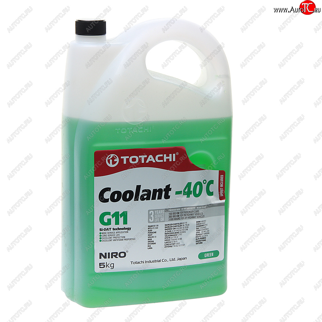 1 139 р. Антифриз зеленый -40C 5кг G11 NIRO Coolant TOTACHI TOTACHI 43205  с доставкой в г. Кемерово