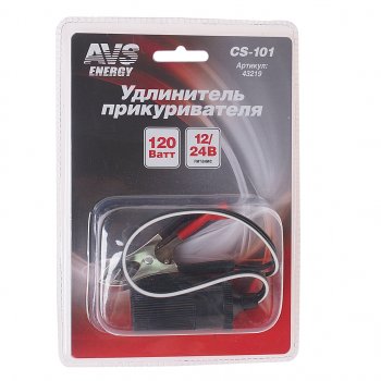 236 р. Удлинитель прикуривателя 12-24V клеммы-гнездо 0.3м. AVS AVS 43219  с доставкой в г. Кемерово. Увеличить фотографию 1