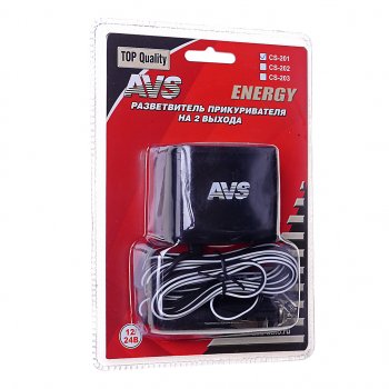 539 р. Разветвитель прикуривателя 2-х гнездовой 12V-24V с удлинителем AVS AVS 43224  с доставкой в г. Кемерово. Увеличить фотографию 1