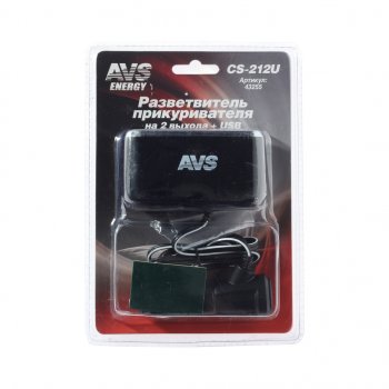 659 р. Разветвитель прикуривателя 2-х гнездовой 12-24V 1USB AVS AVS 43255  с доставкой в г. Кемерово. Увеличить фотографию 1