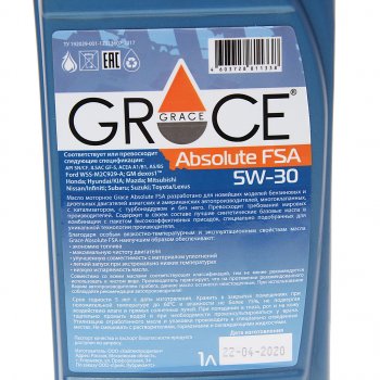 699 р. Масло моторное ABSOIUTE FSA 5W30 синт.1л GRACE GRACE 4603728811338  с доставкой в г. Кемерово. Увеличить фотографию 2