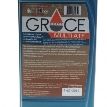 1 059 р. Масло трансмиссионное ATF Multi 1л GRACE GRACE 4603728814650 GRACE 4603728814650  с доставкой в г. Кемерово. Увеличить фотографию 2