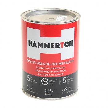 769 р. Грунт-эмаль по ржавчине черная 0.9л HAMMERTON HAMMERTON 4607808740631  с доставкой в г. Кемерово. Увеличить фотографию 1