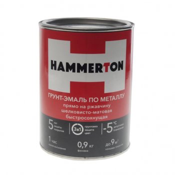 829 р. Грунт-эмаль по ржавчине белая 0.9л HAMMERTON HAMMERTON 4607808740730  с доставкой в г. Кемерово. Увеличить фотографию 1