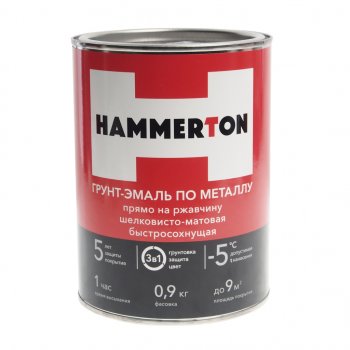 769 р. Грунт-эмаль по ржавчине коричневая 0.9л HAMMERTON HAMMERTON 4607808740778  с доставкой в г. Кемерово. Увеличить фотографию 1