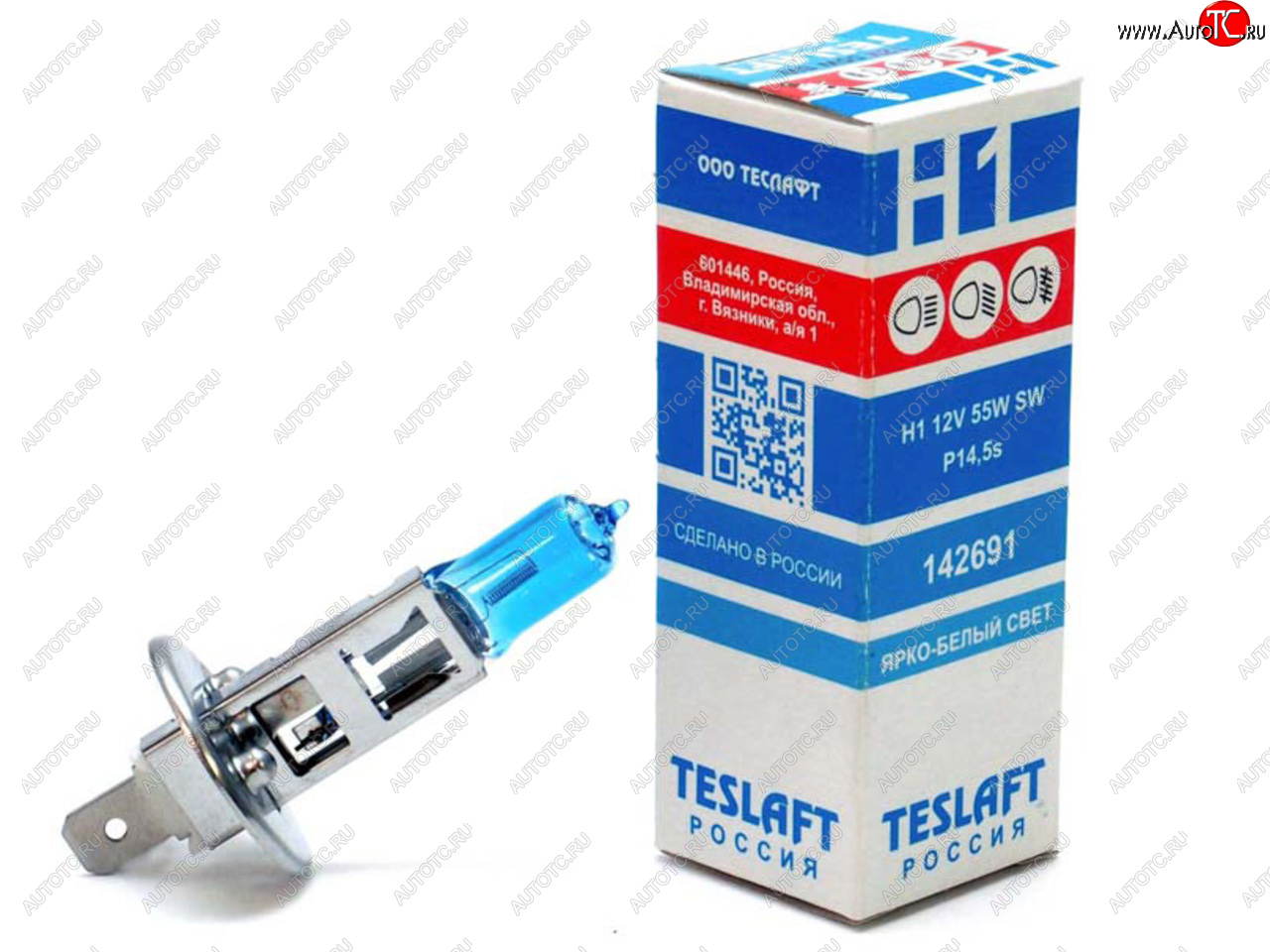 177 р. Лампа 12V H1 55W P14.5s 3700K 1100лм Super White TESLAFT (Россия) TESLAFT 4631111142691  с доставкой в г. Кемерово
