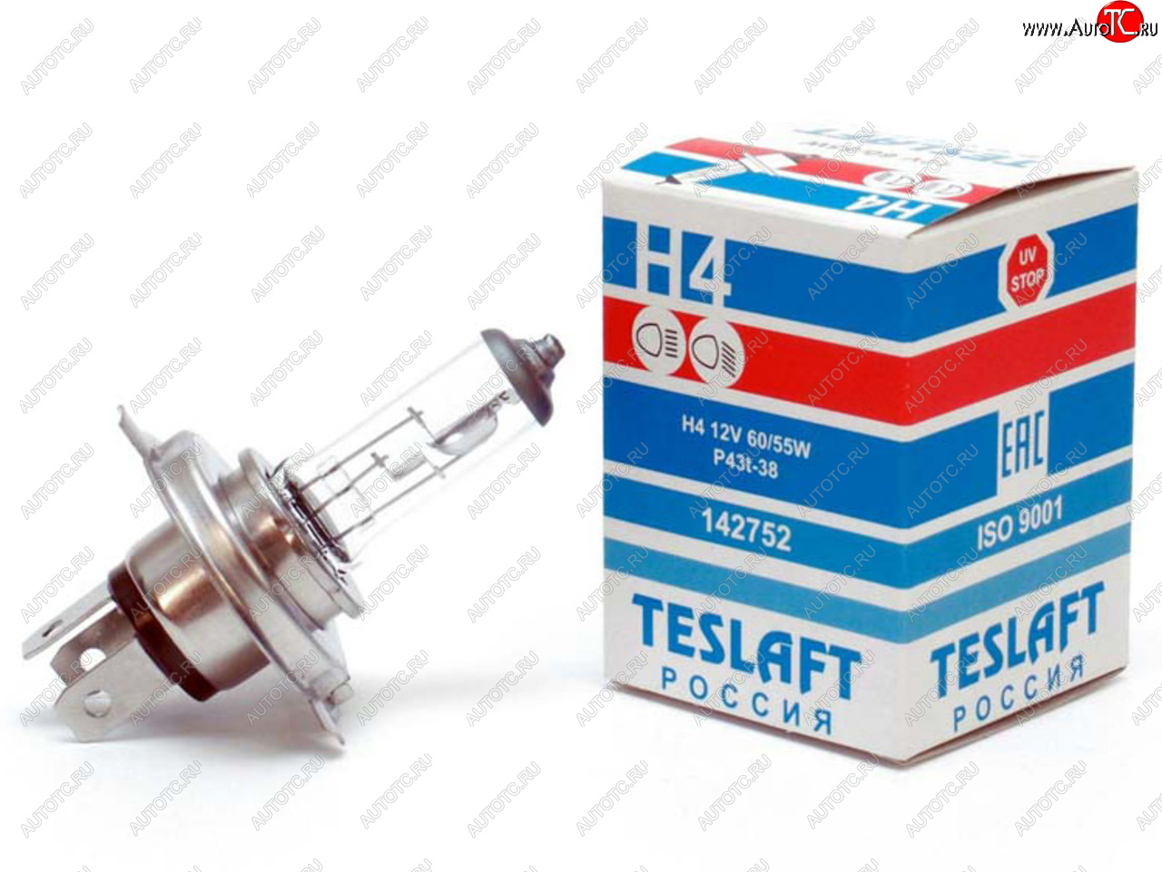 163 р. Лампа 12V H4 6055W P43t-38 16501000лм Стандарт TESLAFT (Россия) TESLAFT 4631111142752  с доставкой в г. Кемерово