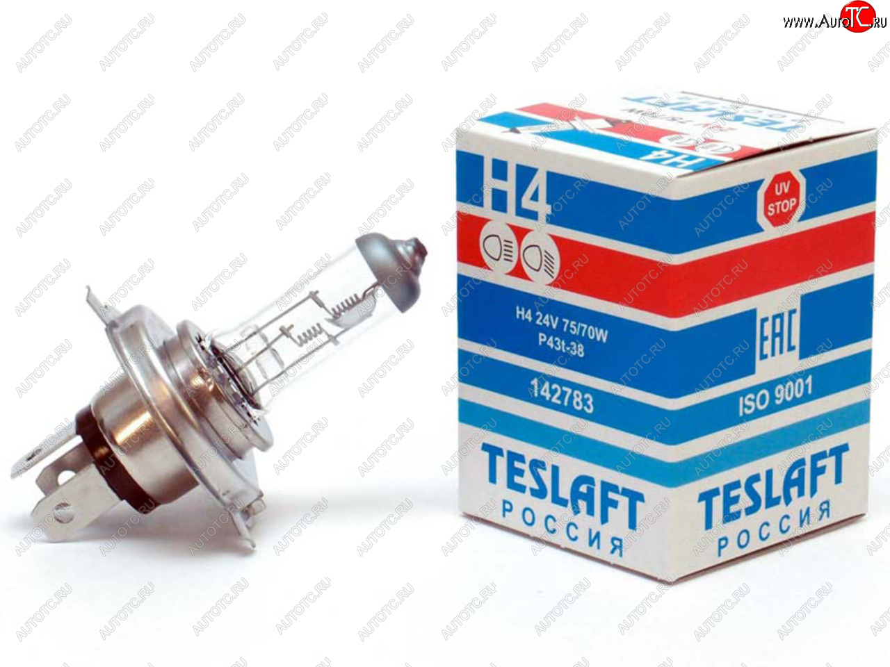 206 р. Лампа 24V H4 7570W P43t-38 19001200лм Стандарт TESLAFT (Россия) TESLAFT 4631111142783  с доставкой в г. Кемерово