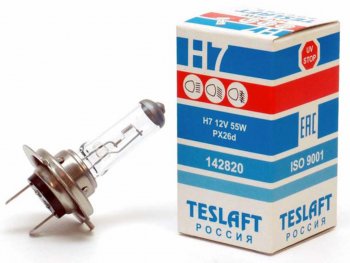 192 р. Лампа 12V H7 55W PX26d 1500лм Стандарт TESLAFT (Россия) TESLAFT 4631111142820  с доставкой в г. Кемерово. Увеличить фотографию 1