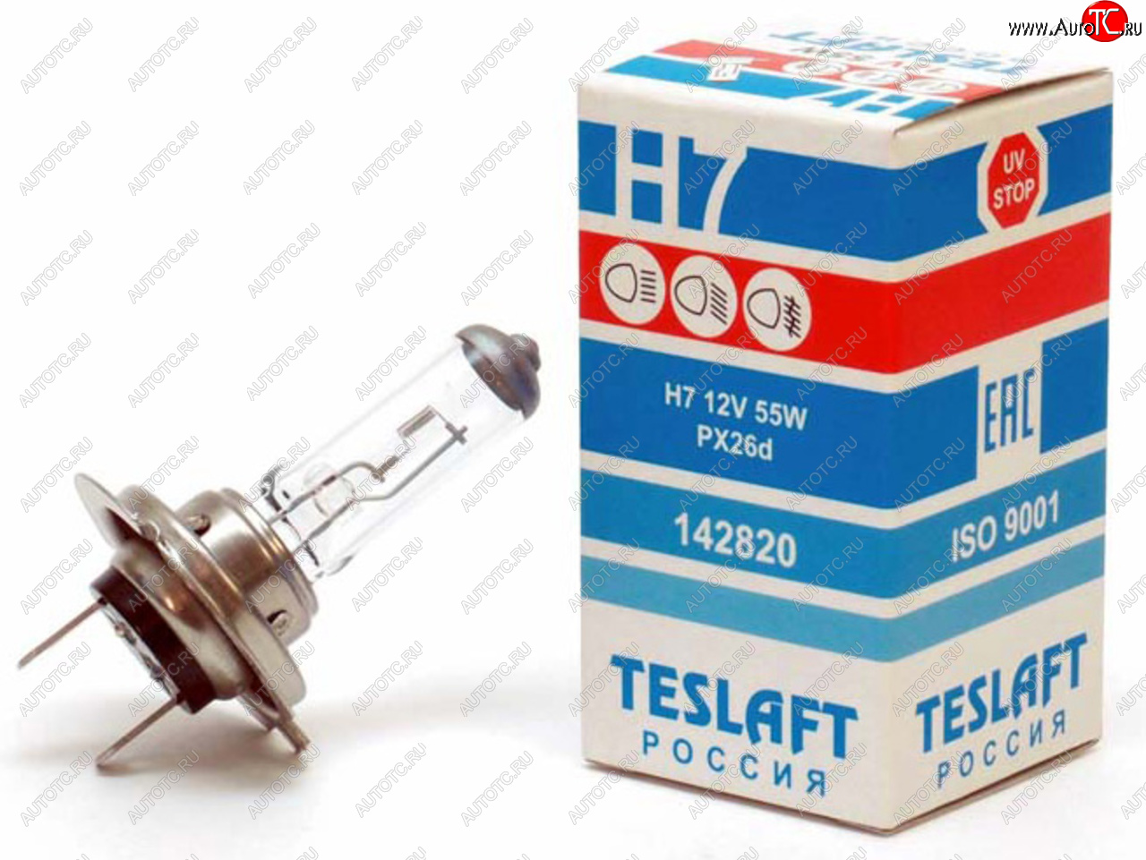 192 р. Лампа 12V H7 55W PX26d 1500лм Стандарт TESLAFT (Россия) TESLAFT 4631111142820  с доставкой в г. Кемерово