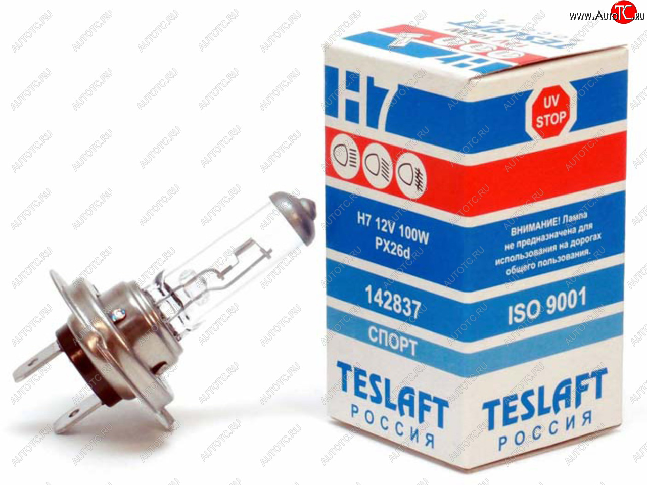 256 р. Лампа 12V H7 100W PX26d 1750лм Спорт TESLAFT (Россия) TESLAFT 4631111142837  с доставкой в г. Кемерово