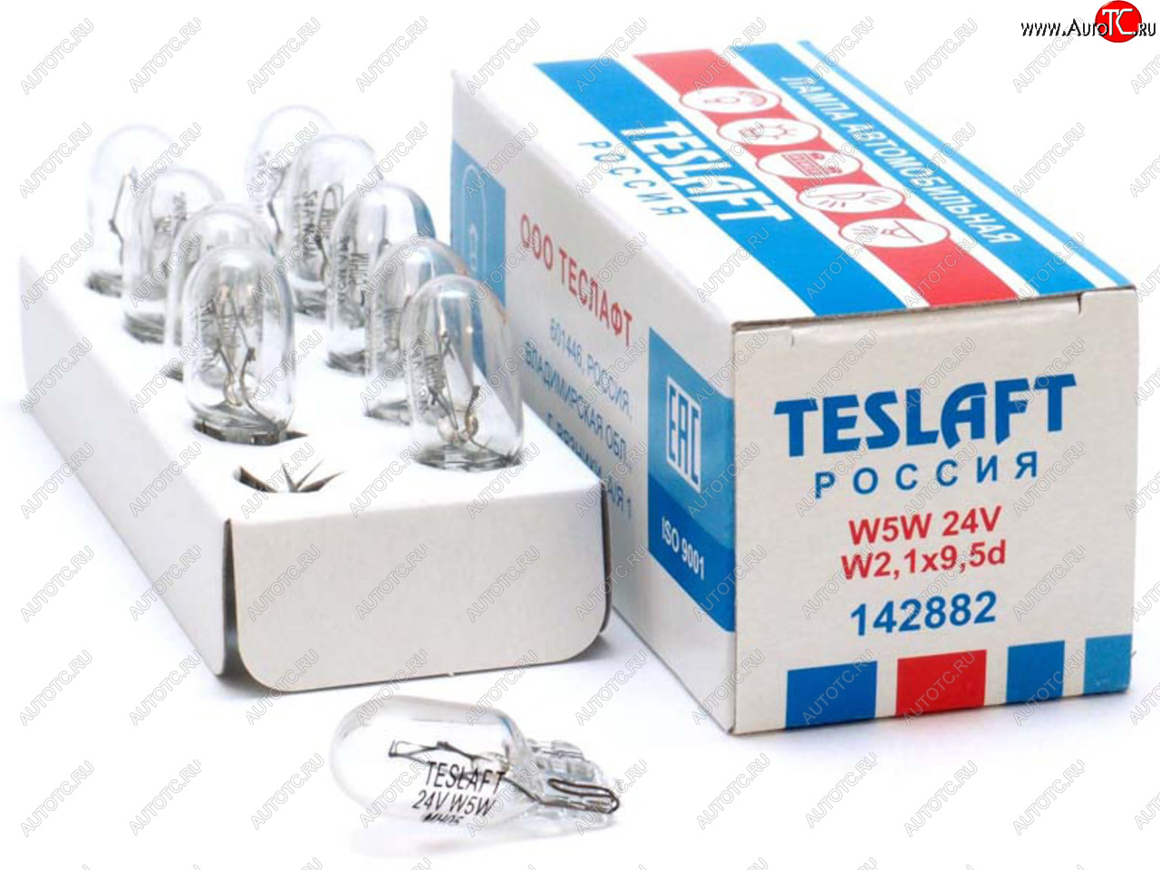 16 р. Лампа 24V W5W T10 W2.1x9.5d 50лм Стандарт TESLAFT (Россия) TESLAFT 4631111142882  с доставкой в г. Кемерово