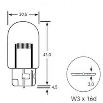 81 р. Лампа 12V W21W W3x16d 460лм Стандарт TESLAFT (Россия) TESLAFT 4631111142905  с доставкой в г. Кемерово. Увеличить фотографию 2
