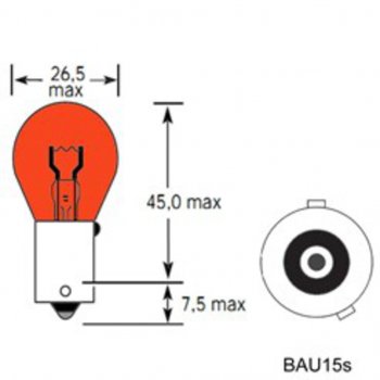 44 р. Лампа 12V PY21W BAU15s 285лм желтая Amber TESLAFT (Россия) TESLAFT 4631111142974 TESLAFT 4631111142974  с доставкой в г. Кемерово. Увеличить фотографию 2