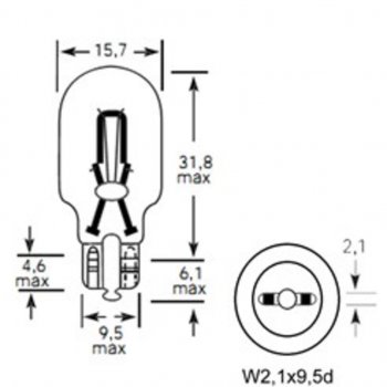 49 р. Лампа 12V W16W W2.1x9.5d 300лм Стандарт TESLAFT (Россия) TESLAFT 4631111143025  с доставкой в г. Кемерово. Увеличить фотографию 2