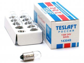 32 р. Лампа 24V T4W BA9s 35лм Стандарт TESLAFT (Россия) TESLAFT 4631111143049  с доставкой в г. Кемерово. Увеличить фотографию 3