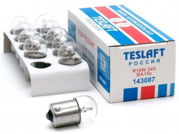 28 р. Лампа 24V R10W BA15s 130лм Стандарт TESLAFT (Россия) TESLAFT 4631111143087  с доставкой в г. Кемерово. Увеличить фотографию 3