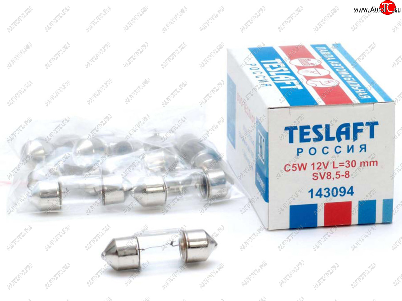 34 р. Лампа 12V C5W SV8.5-8 30мм 40лм TESLAFT (Россия) TESLAFT 4631111143094  с доставкой в г. Кемерово