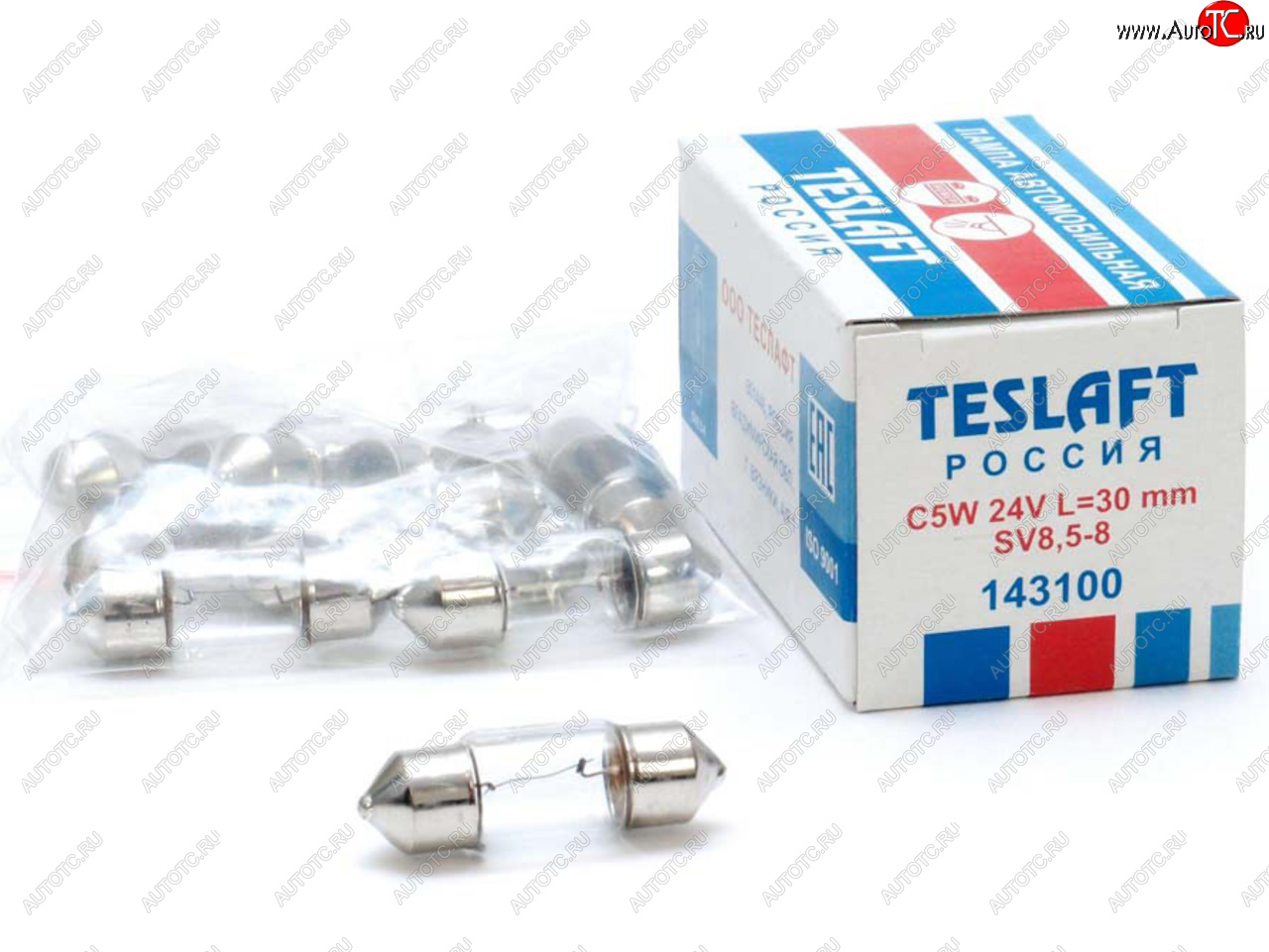 41 р. Лампа 24V C5W SV8.5-8 30мм 40лм TESLAFT (Россия) TESLAFT 4631111143100  с доставкой в г. Кемерово