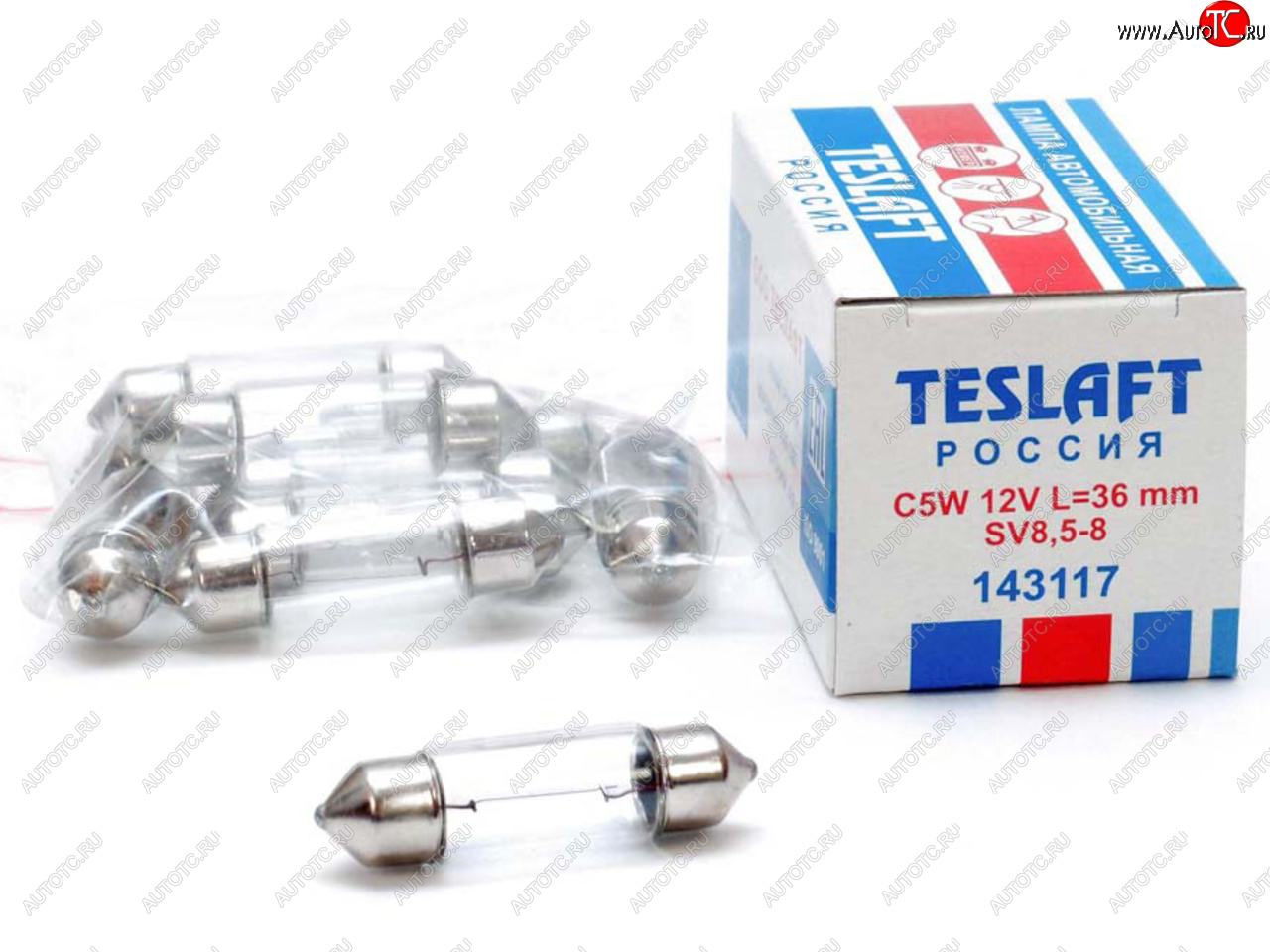 34 р. Лампа 12V C5W SV8.5-8 36мм 45лм TESLAFT (Россия) TESLAFT 4631111143117  с доставкой в г. Кемерово