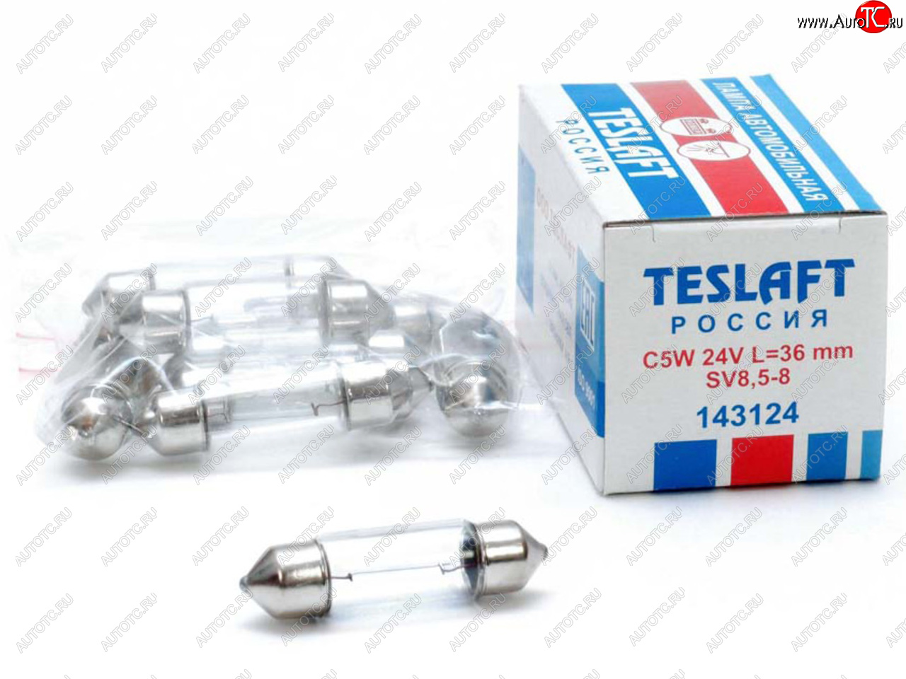 42 р. Лампа 24V C5W SV8.5-8 36мм 45лм TESLAFT (Россия) TESLAFT 4631111143124  с доставкой в г. Кемерово