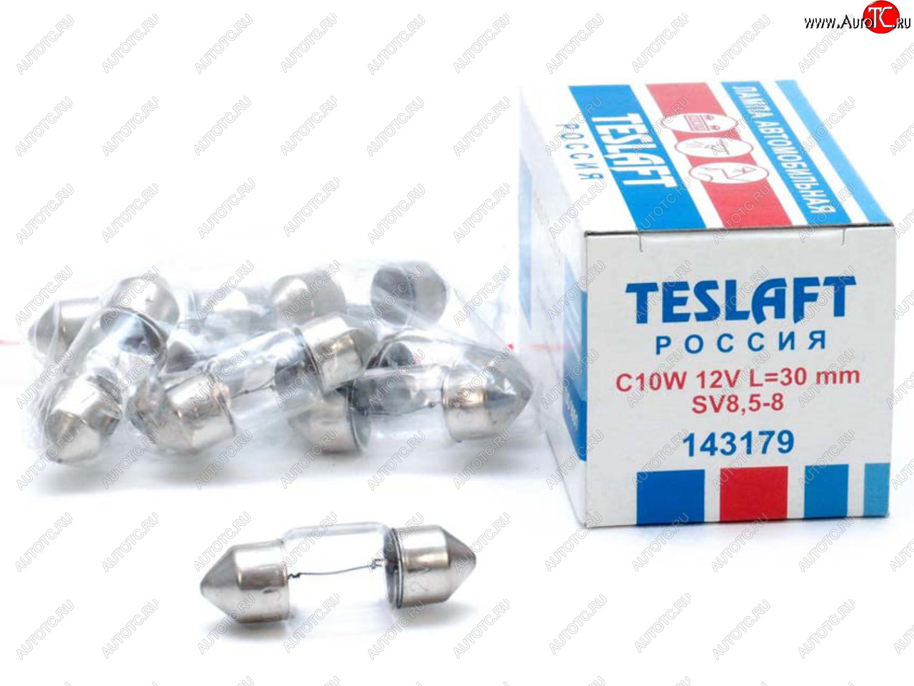 31 р. Лампа 12V C10W SV8.5-8 30мм 110лм TESLAFT (Россия) TESLAFT 4631111143179  с доставкой в г. Кемерово