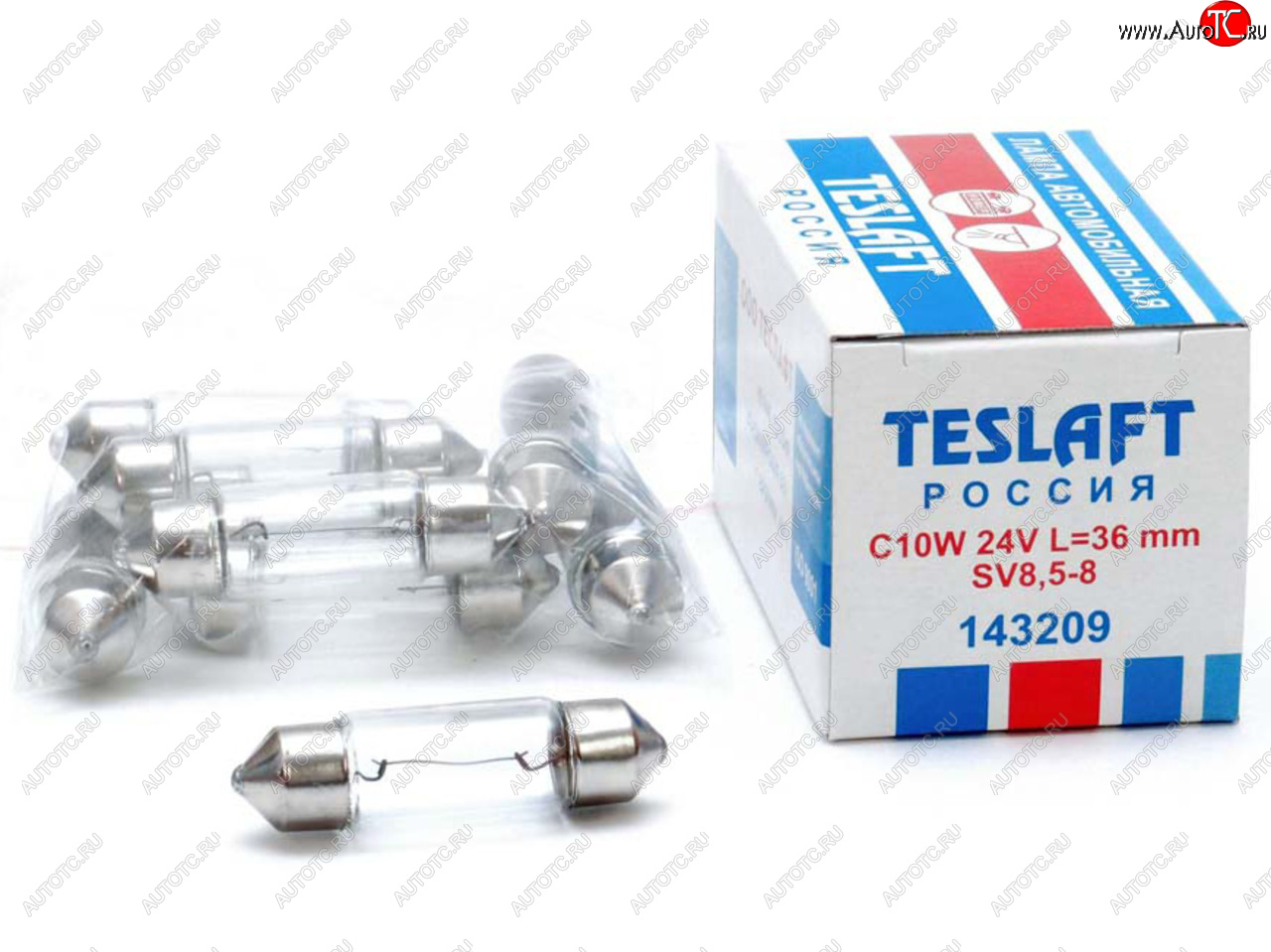43 р. Лампа 24V C10W SV8.5-8 36мм 10лм TESLAFT (Россия) TESLAFT 4631111143209  с доставкой в г. Кемерово