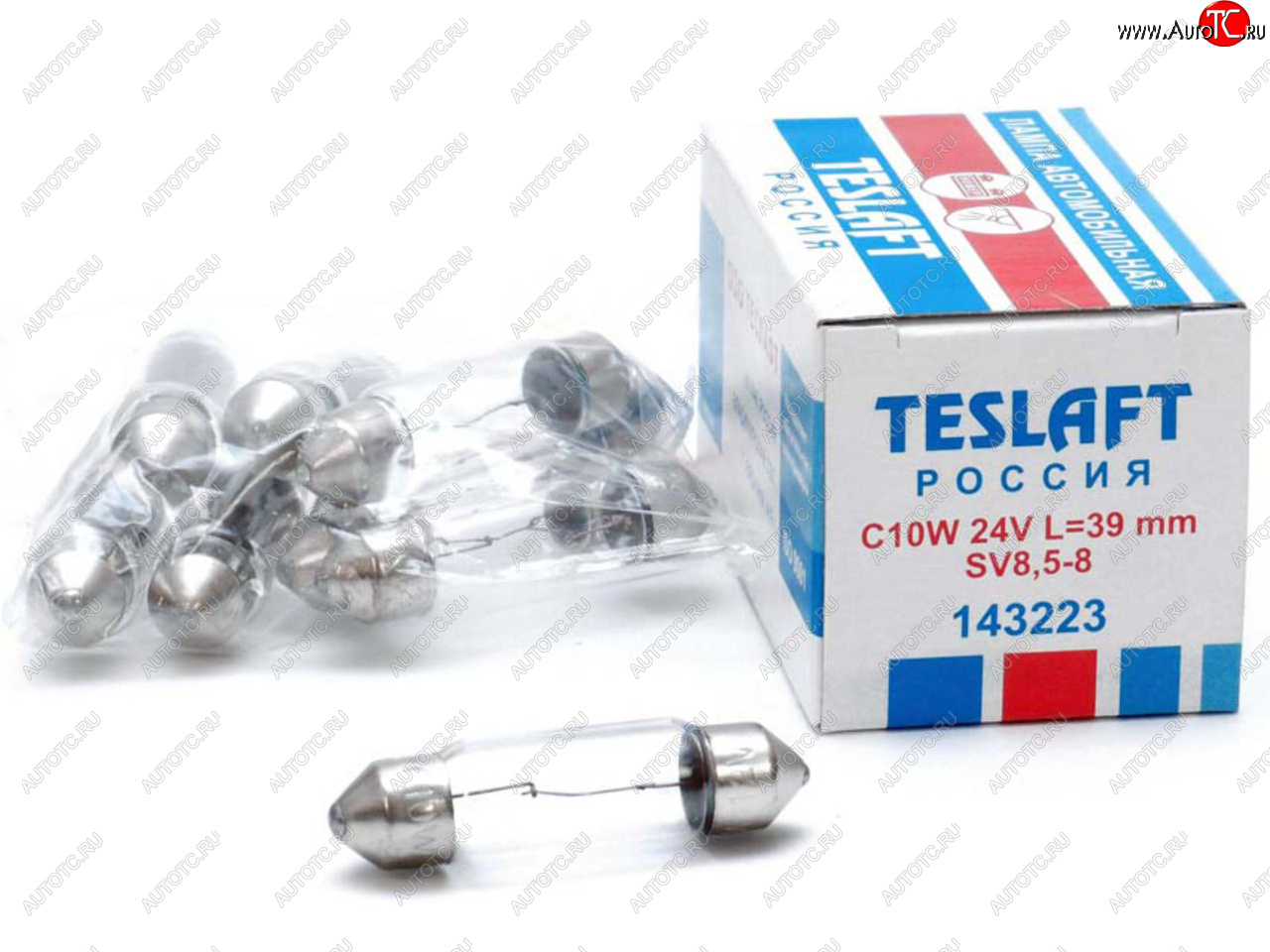 43 р. Лампа 24V C10W SV8.5-8 39мм 110лм TESLAFT (Россия) TESLAFT 4631111143223  с доставкой в г. Кемерово