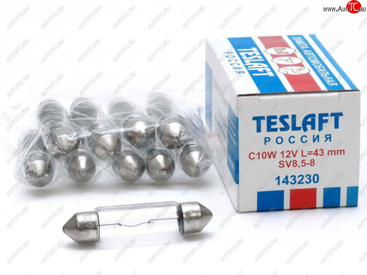 36 р. Лампа 12V C10W SV8.5-8 43мм 110лм TESLAFT (Россия) TESLAFT 4631111143230  с доставкой в г. Кемерово