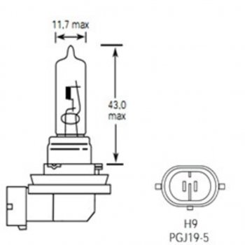 299 р. Лампа 12V H9 65W PGJ19-5 2100лм Стандарт TESLAFT (Россия) TESLAFT 4631111143261  с доставкой в г. Кемерово. Увеличить фотографию 2
