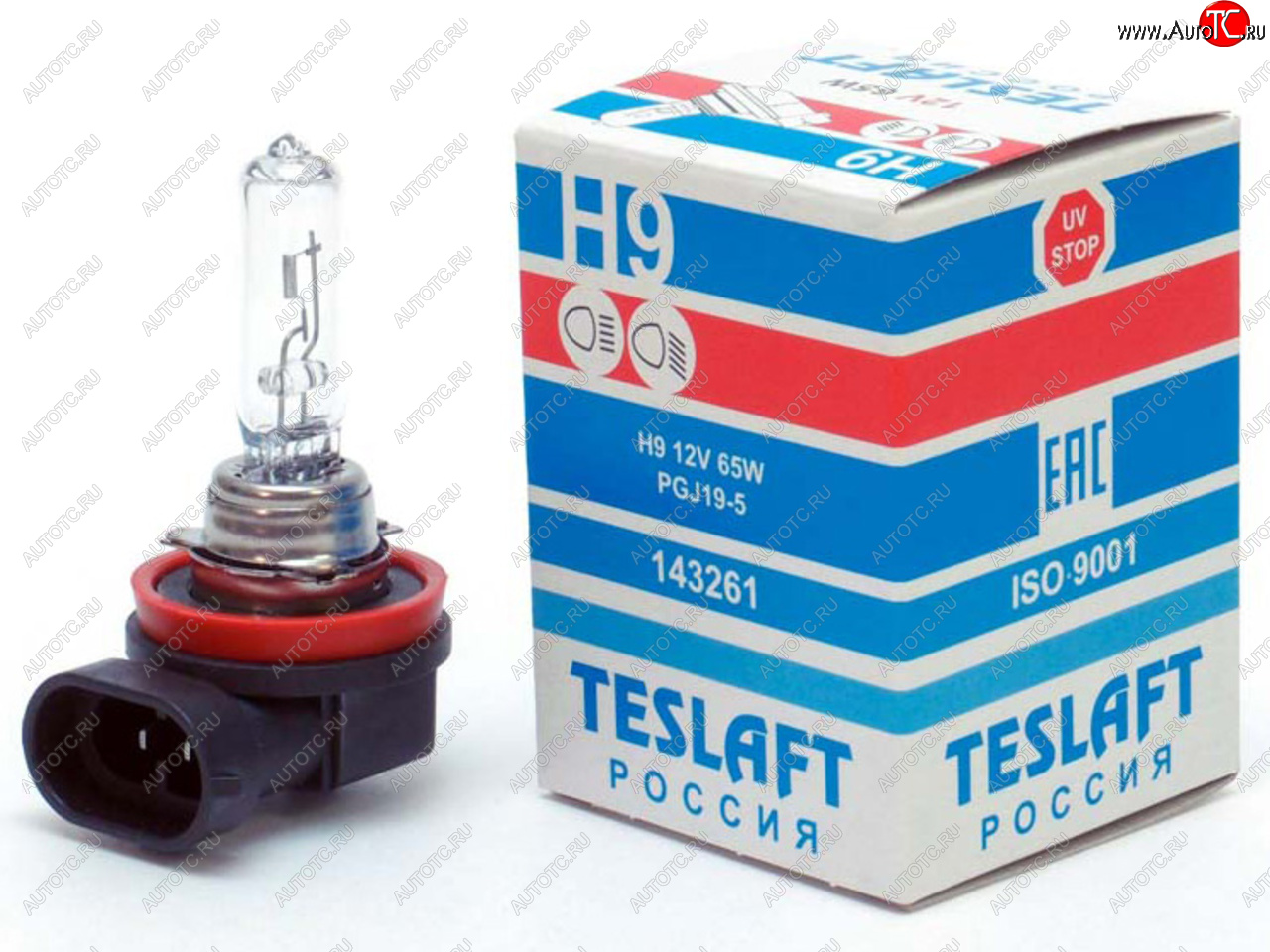 299 р. Лампа 12V H9 65W PGJ19-5 2100лм Стандарт TESLAFT (Россия) TESLAFT 4631111143261  с доставкой в г. Кемерово