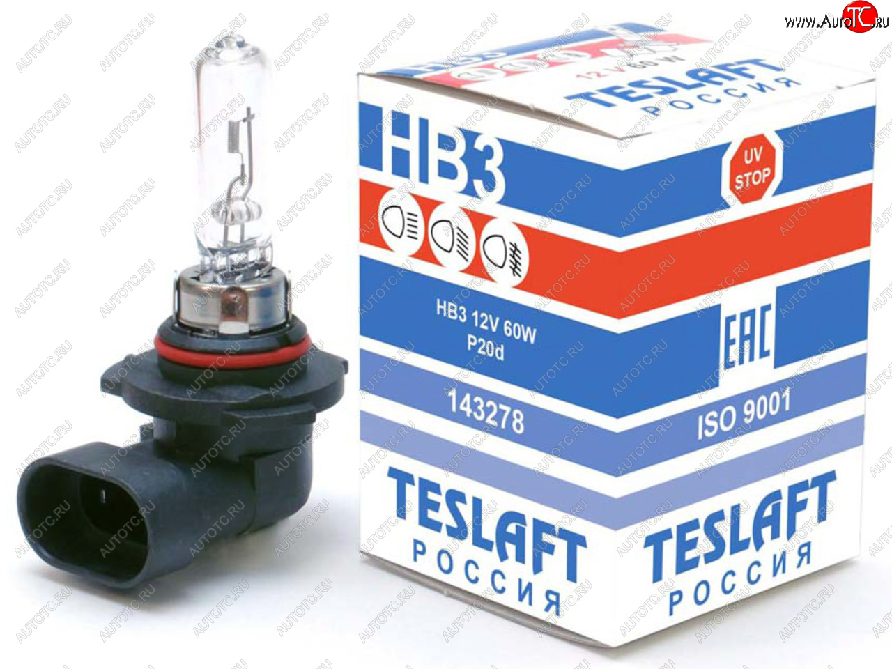 299 р. Лампа 12V HB3 65W P20d 1850лм Стандарт TESLAFT (Россия) TESLAFT 4631111143278  с доставкой в г. Кемерово