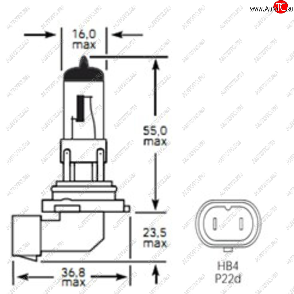 299 р. Лампа 12V HB4 51W P22d 1100лм Стандарт TESLAFT (Россия) TESLAFT 4631111143285  с доставкой в г. Кемерово
