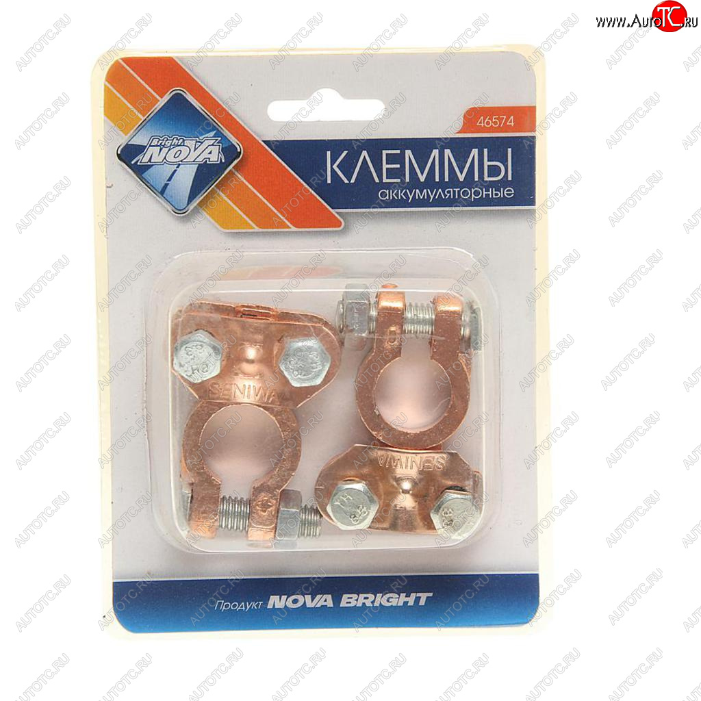 114 р. Клемма АКБ универсальная прямая 2шт. NOVA BRIGHT NOVA BRIGHT 46574  с доставкой в г. Кемерово